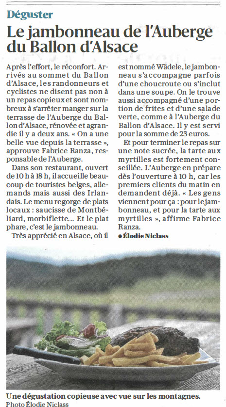 jambonneau de l'Auberge du Ballon d'Alsace